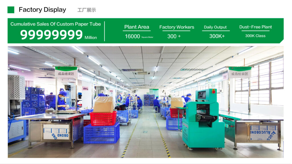 Xinhe paper tube production workshop with assembly equipment operators and production lines