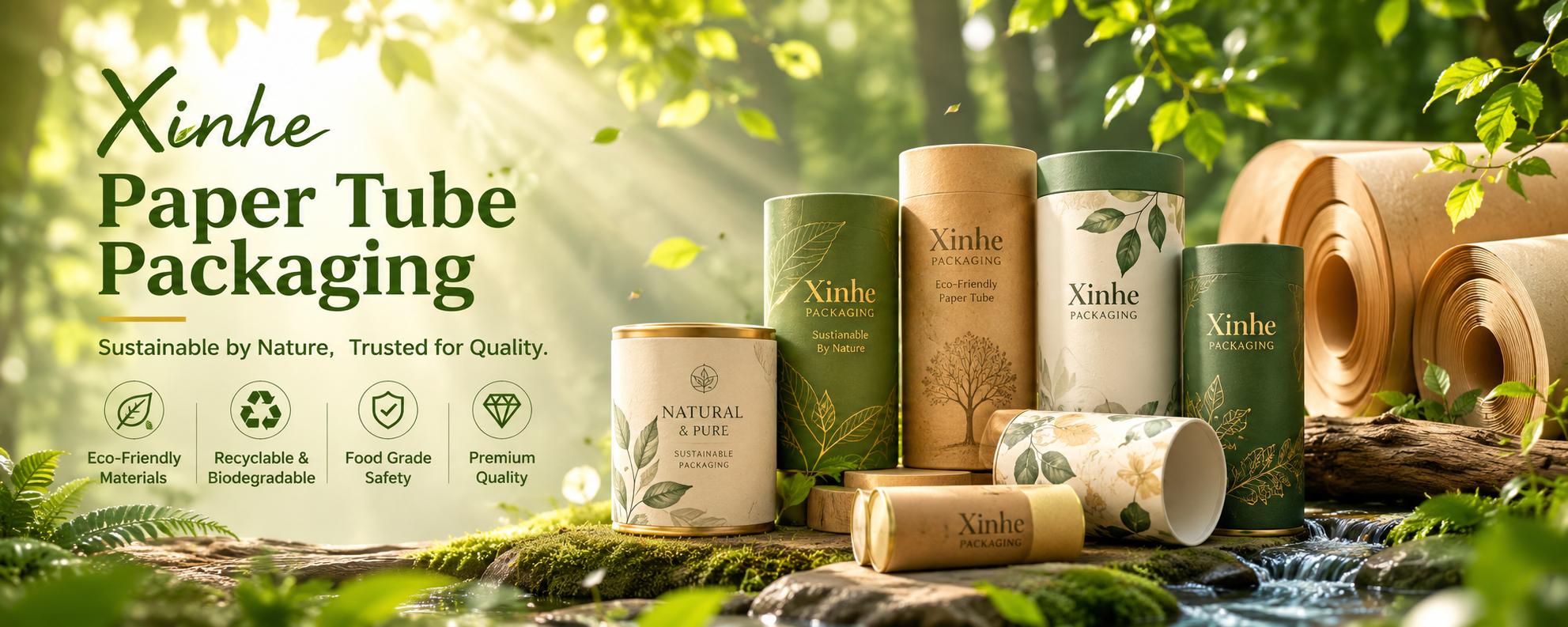 Xinhe paper tube packaging knowledge center featuring sustainable custom tubes